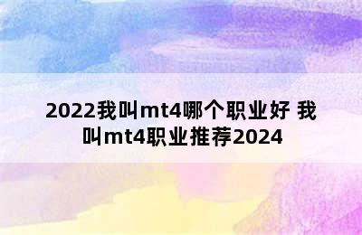 2022我叫mt4哪个职业好 我叫mt4职业推荐2024